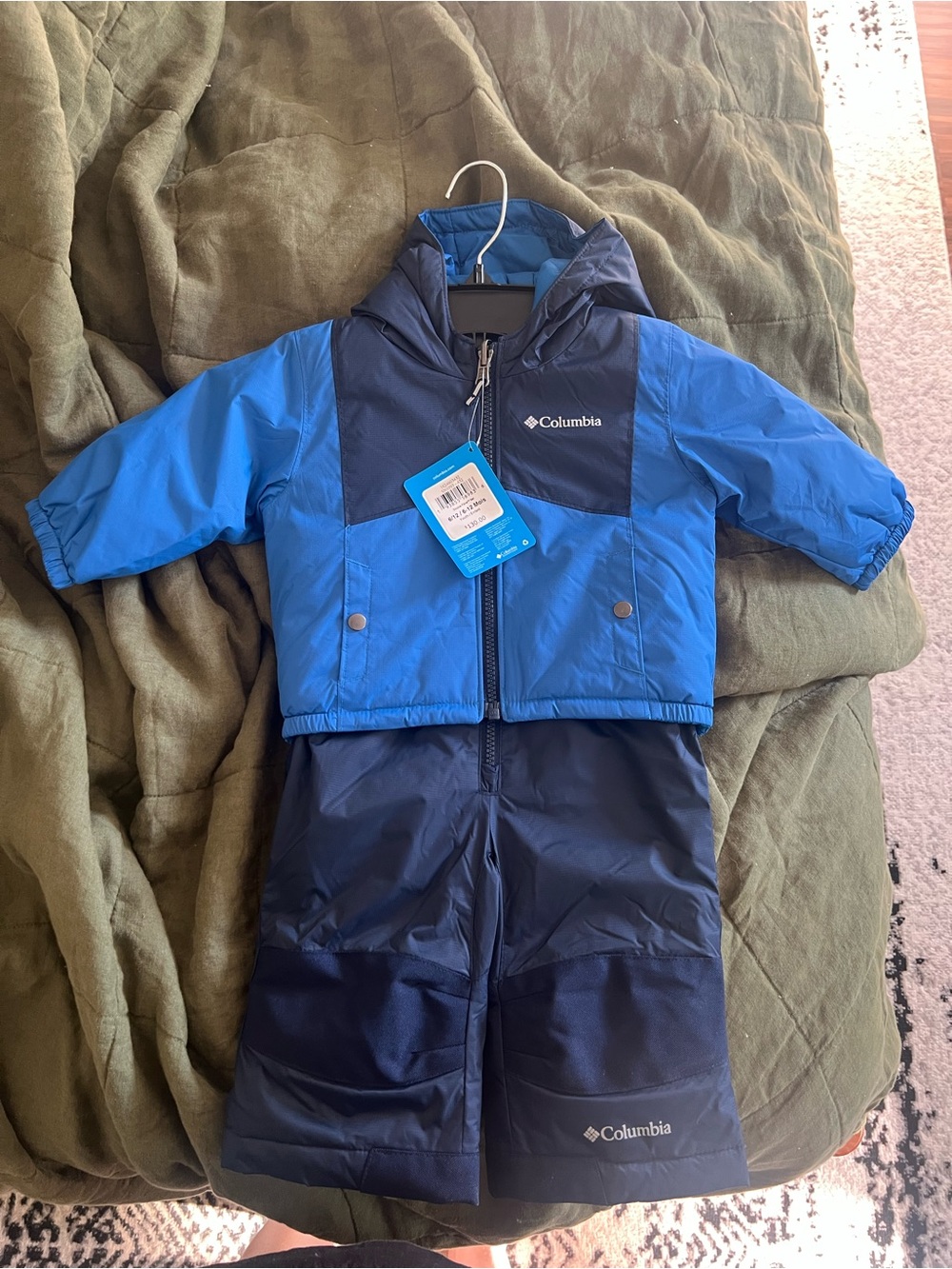 Columbia Blue Snow Suit Jacket & Bib Set 6-12 Months